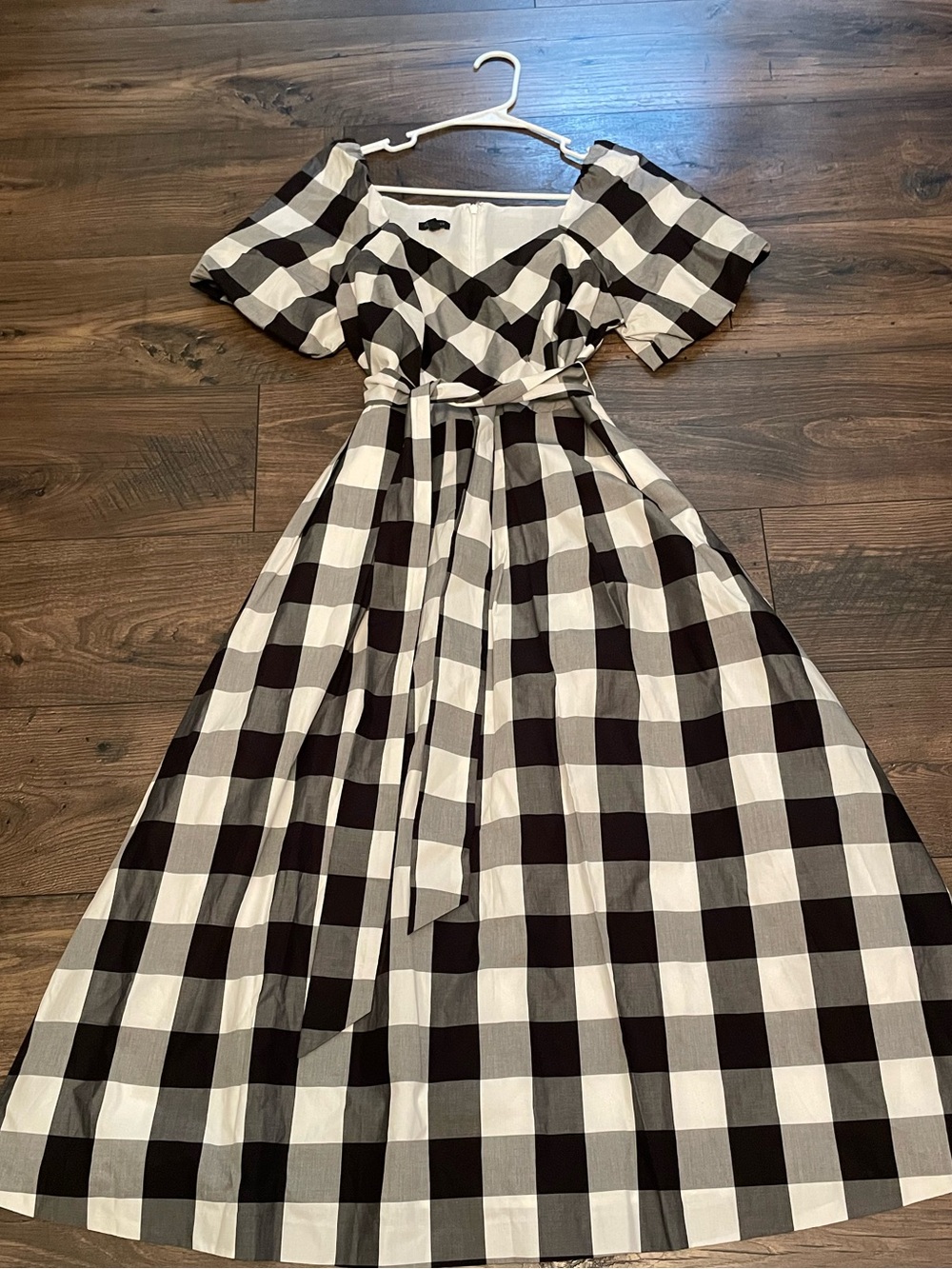 NEW Talbots Black & White Gingham  Midi Dress 6 - Picture 4 of 6